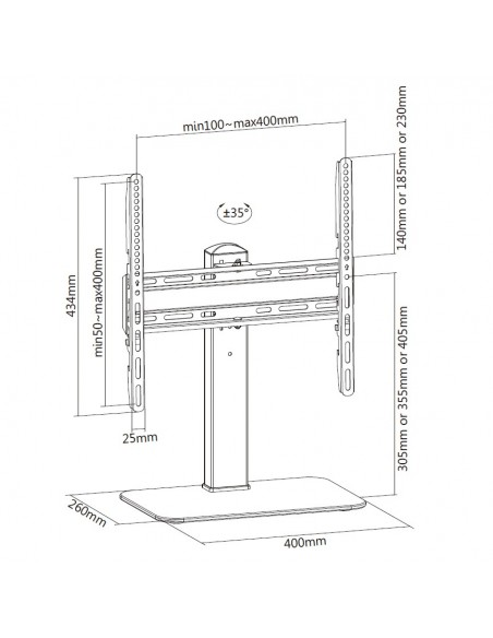 Soporte de mesa con base equip vesa hasta 55 pulgadas 400x400mm max 40kg