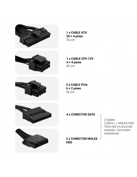 Fuente de alimentacion coolbox atx 550w powerline iii 85%