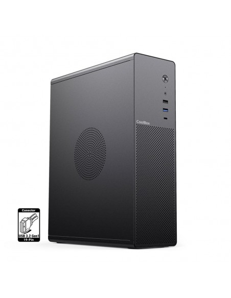 Caja ordenador coolbox matx slim t100 usb - c 3.2 gen1 full metal s - fte + 1 vent. 90mm