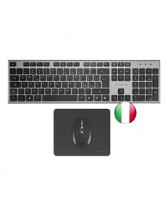 Teclado + raton tacens zenith inalambrico gris italiano + alfombrilla