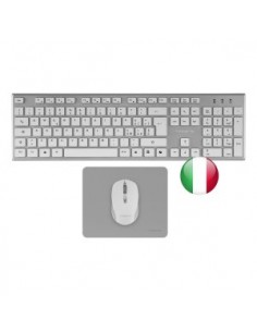 Teclado + raton tacens zenith inalambrico plata italiano + alfombrilla