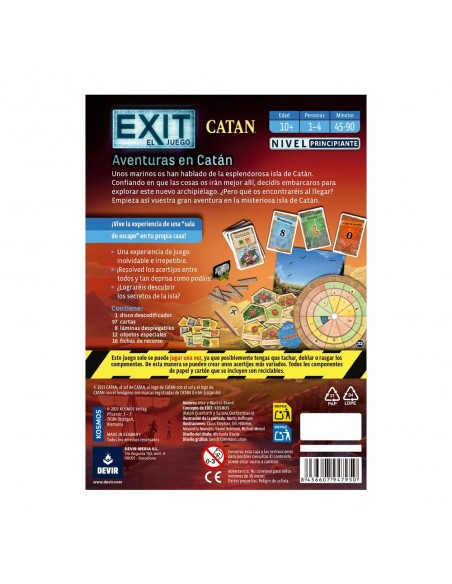 Juego de mesa exit: aventuras en catan