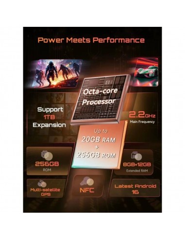 Telefono movil smartphone cubot kingkong ace 5 6.75 pulgadas - 8gb - 256gb - 10200 mah