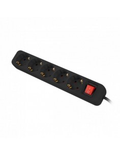 Regleta lanberg 5 tomas schuko con protecion negra 3m