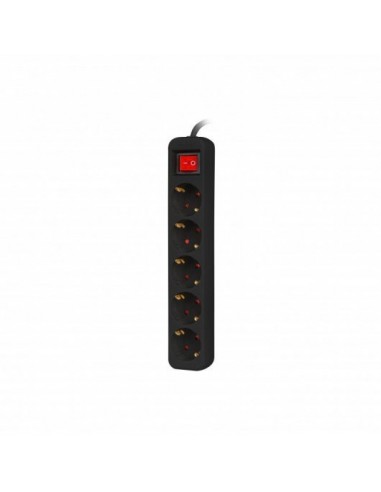 Regleta lanberg 5 tomas schuko con protecion negra 3m