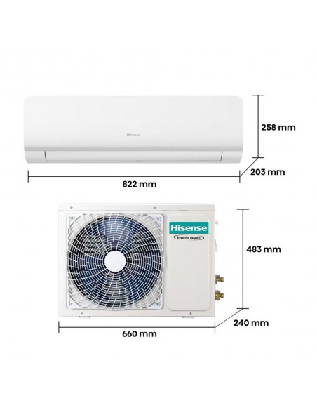 Aire acondicionado split 1x1 hisense inverter 2924 frig - h 3268 kcal - h wifi