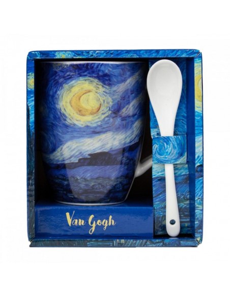 Taza con cuchara enesco noche estrellada
