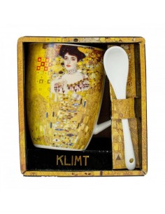 Taza con cuchara enesco el retrato de adele gustav klimt