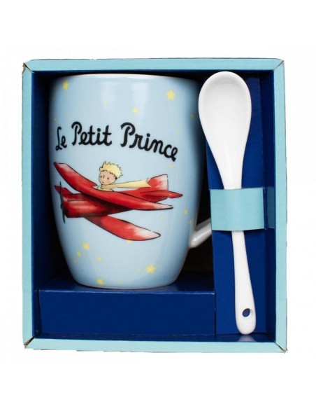 Taza con cuchara enesco el principito en su avión