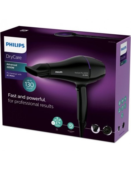 Secador de pelo philips drycare advanced pro 2200w ionizador x2 - frio - boq.9mm - cable 1.8m - 6 posiciones Secador de pelo philips drycare advanced pro 2200w ionizador x2 - frio - boq.9mm - cable 1.8m - 6 posiciones