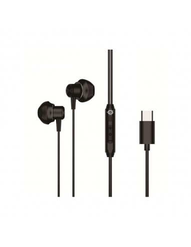 Auricular intrauditivo usb - c conceptronic brendan04b microfono controles 1.2m color negro