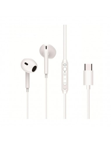 Auricular intrauditivo usb - c conceptronic brendan02w microfono 1.2m blanco