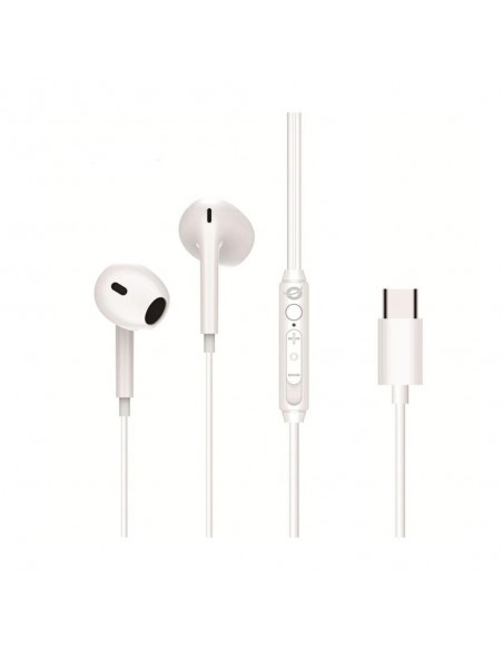 Auricular intrauditivo usb - c conceptronic brendan02w microfono 1.2m blanco