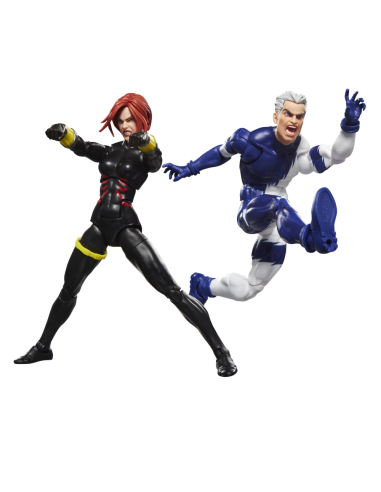 Pack 2 figuras hasbro marvel legends series earths mightiest heroes avengers black widow & quicksilver