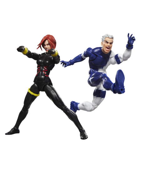 Pack 2 figuras hasbro marvel legends series earths mightiest heroes avengers black widow & quicksilver