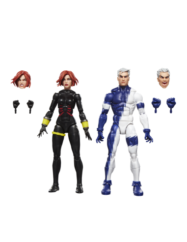 Pack 2 figuras hasbro marvel legends series earths mightiest heroes avengers black widow & quicksilver