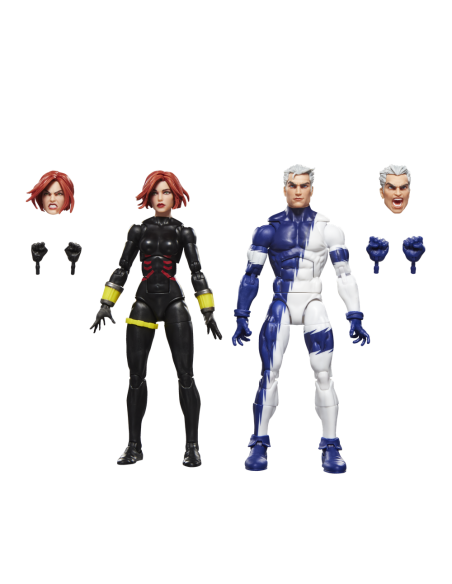 Pack 2 figuras hasbro marvel legends series earths mightiest heroes avengers black widow & quicksilver