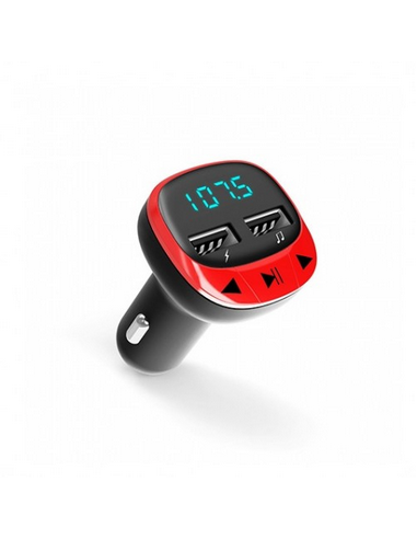 Transmisor fm coche energy sistem rojo fm - 87.5 - 108 mhz - cargador - microsd - usb - mp3