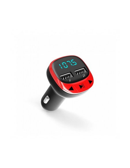 Transmisor fm coche energy sistem rojo fm - 87.5 - 108 mhz - cargador - microsd - usb - mp3