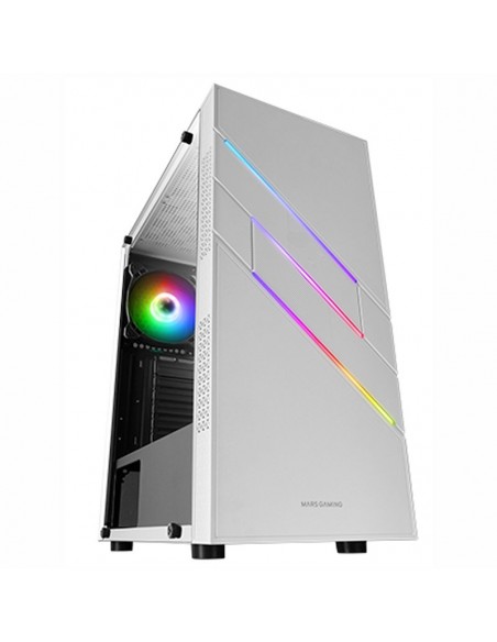 Caja ordenador mars gaming mc - u3 blanco atx 1 x usb 3.0 2 x usb 2.0 1 x 120mm argb