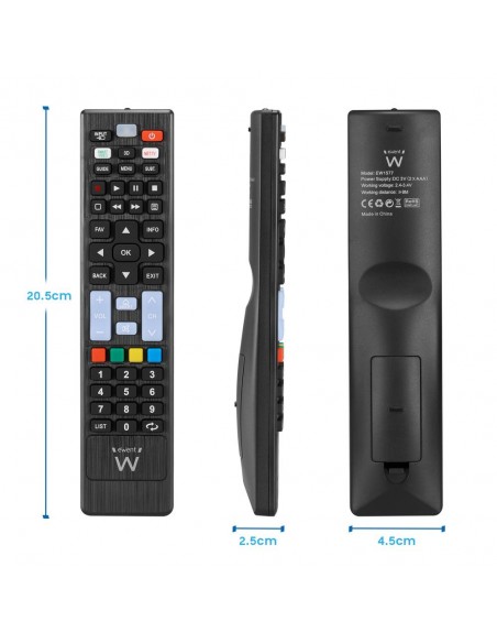 Mando a distancia ewent ew1577 para smart tv lg - samsung - sony - hisense - tcl