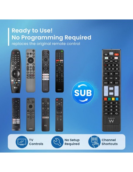 Mando a distancia ewent ew1577 para smart tv lg - samsung - sony - hisense - tcl