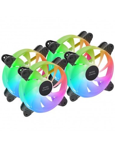Ventilador caja mars gaming mf4a argb 4x 120mm negro
