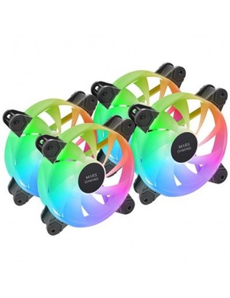 Ventilador caja mars gaming mf4a argb 4x 120mm negro