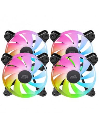 Ventilador caja mars gaming mf4a argb 4x 120mm negro