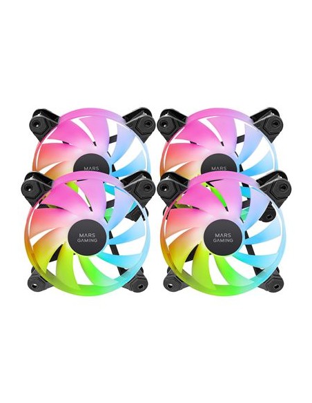 Ventilador caja mars gaming mf4a argb 4x 120mm negro