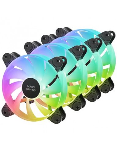 Ventilador caja mars gaming mf4a argb 4x 120mm negro