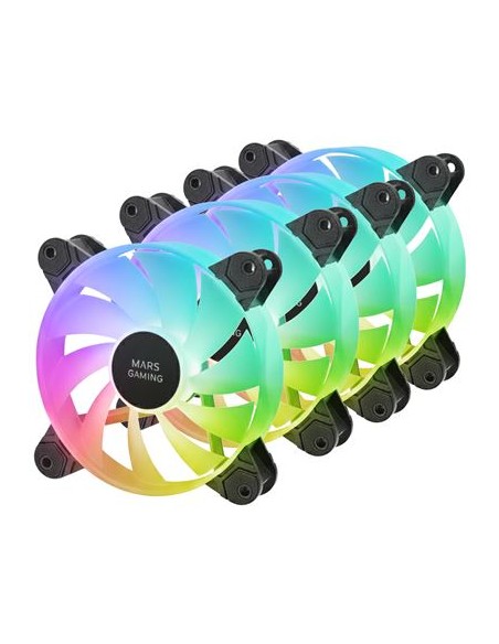 Ventilador caja mars gaming mf4a argb 4x 120mm negro