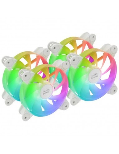 Ventilador caja mars gaming mf4a argb 4x 120mm blanco