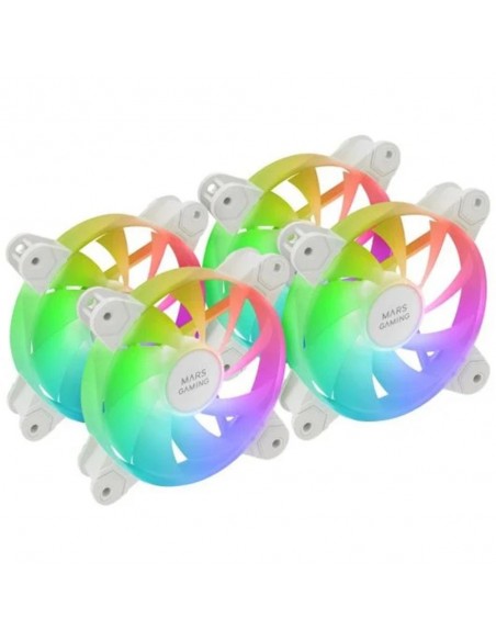 Ventilador caja mars gaming mf4a argb 4x 120mm blanco