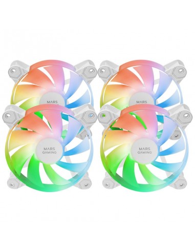 Ventilador caja mars gaming mf4a argb 4x 120mm blanco