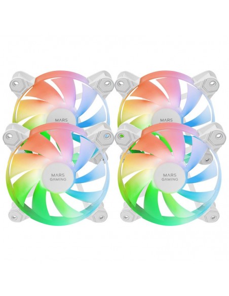 Ventilador caja mars gaming mf4a argb 4x 120mm blanco Ventilador caja mars gaming mf4a argb 4x 120mm blanco