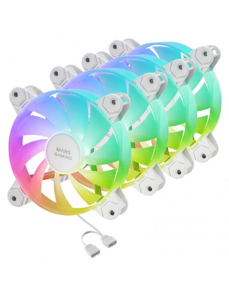 Ventilador caja mars gaming mf4a argb 4x 120mm blanco Ventilador caja mars gaming mf4a argb 4x 120mm blanco