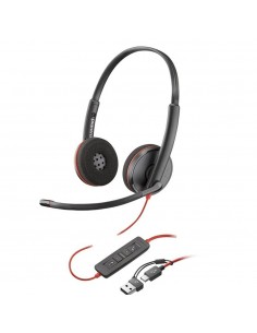 Auriculares poly blackwire 3220 estéreo usb - c negro + adaptador usb - c - a (bulk)
