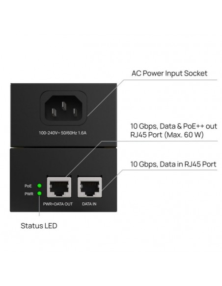 Inyector poe tp - link poe370s 2 puertos Inyector poe tp - link poe370s 2 puertos
